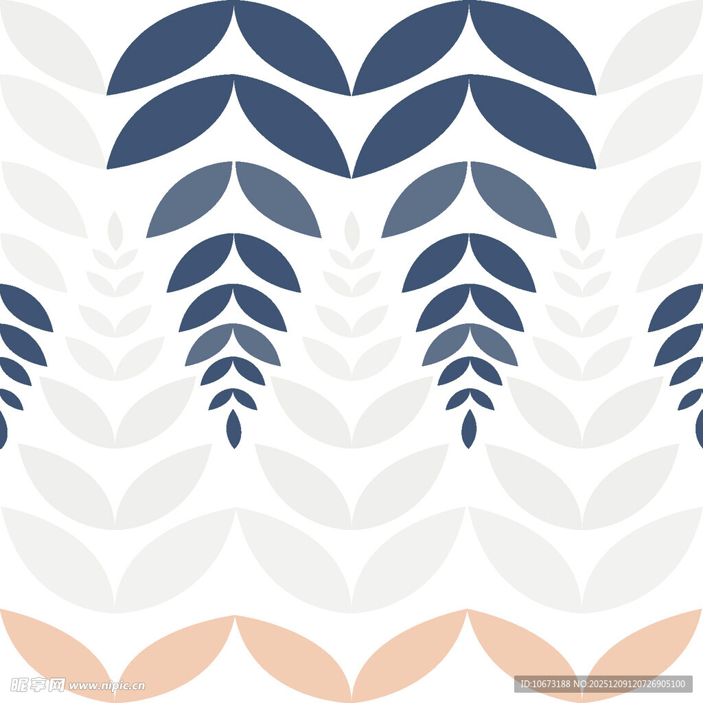 蓝粉叶形几何图案背景