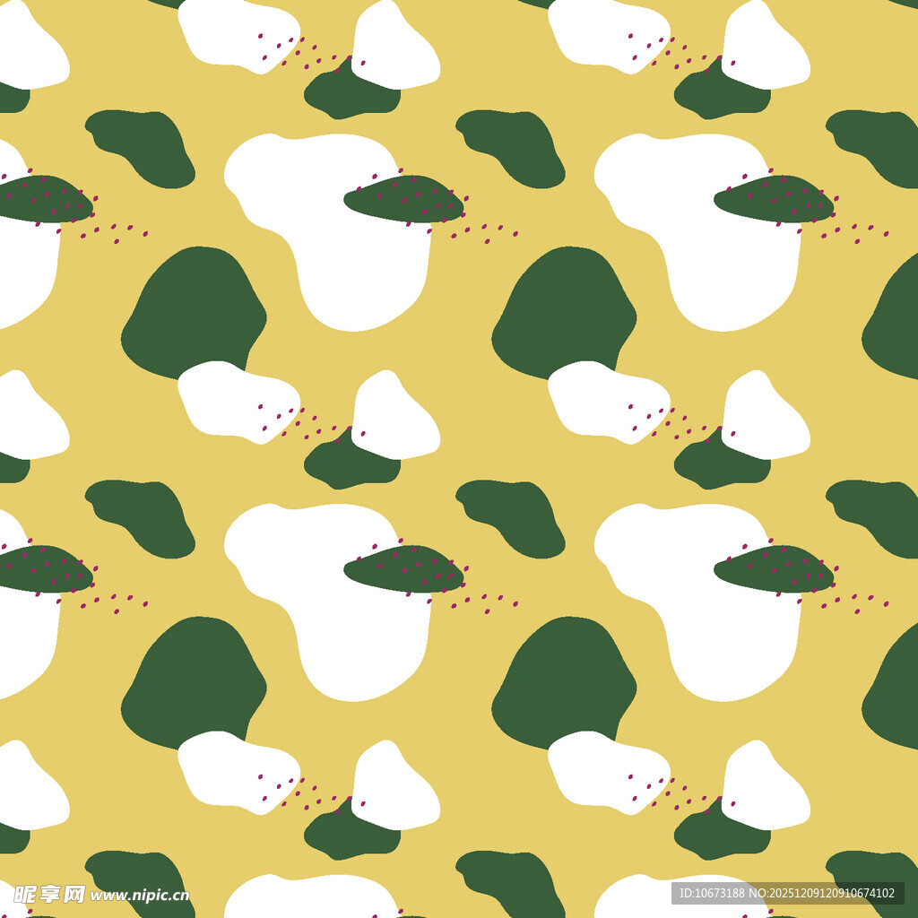 黄色背景苹果绿叶图案