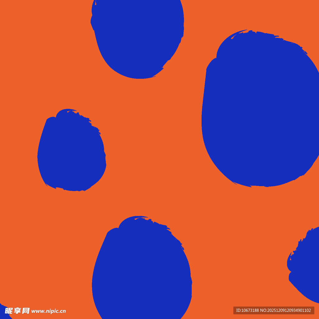 橙色背景上的蓝色斑点图案