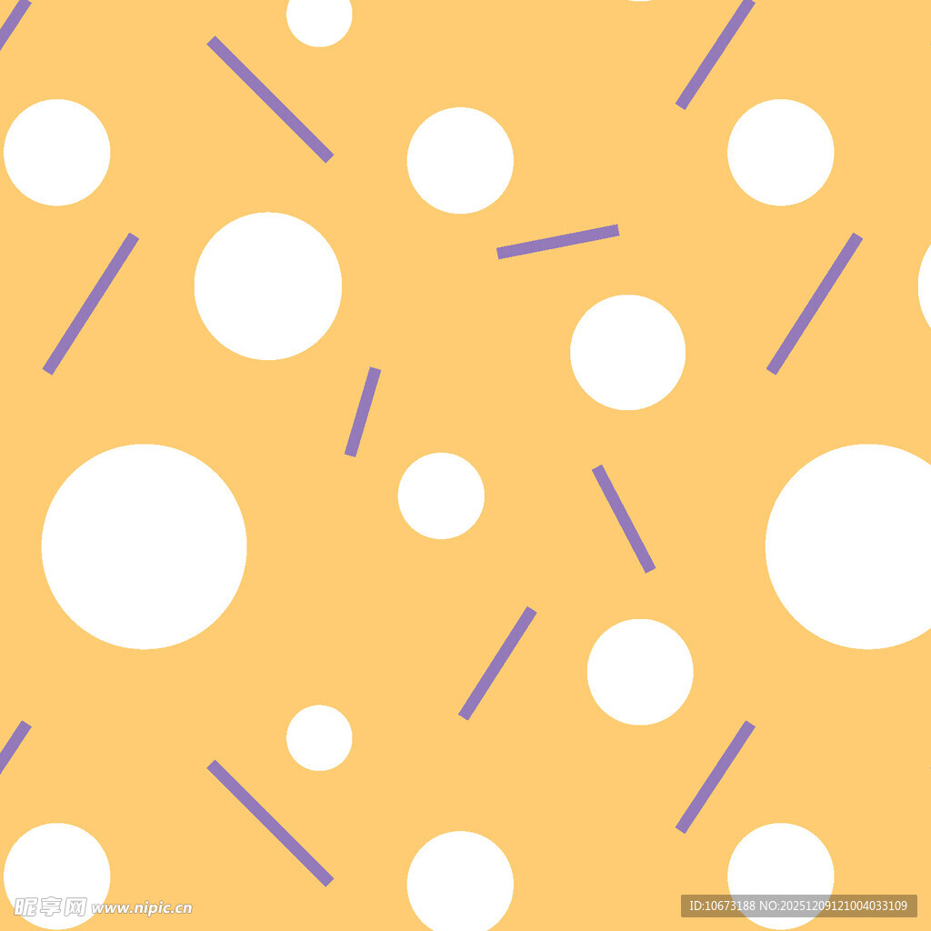 黄色背景圆点线条图案