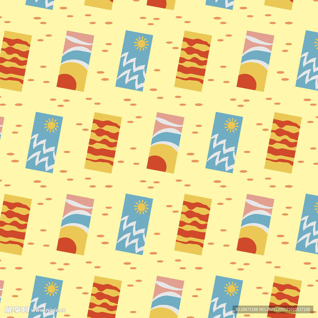 多彩快餐图案无缝背景图