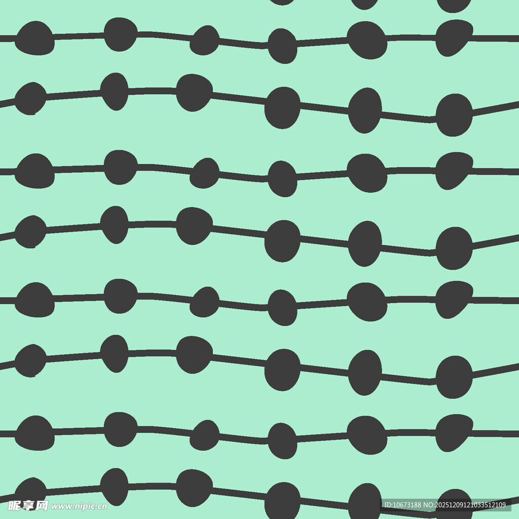 浅绿色底黑点线条图案