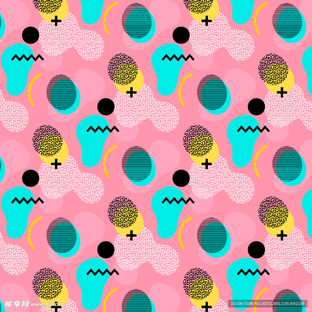 粉色背景的趣味图案设计