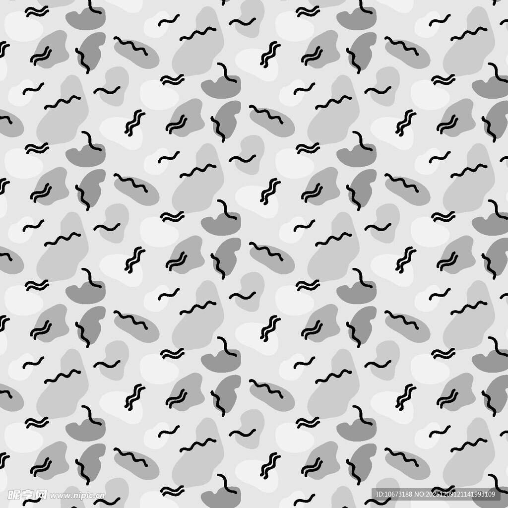 黑白飞鸟无缝图案背景