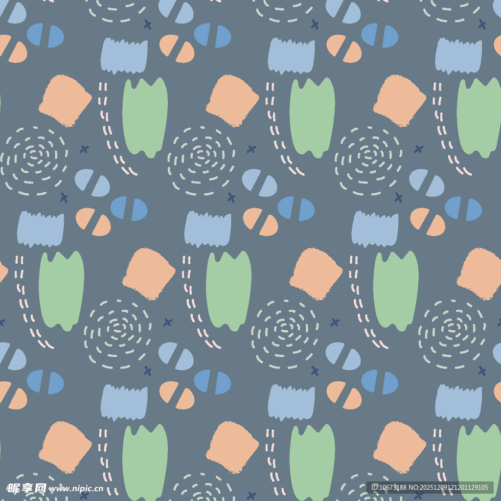 多彩几何植物图案背景