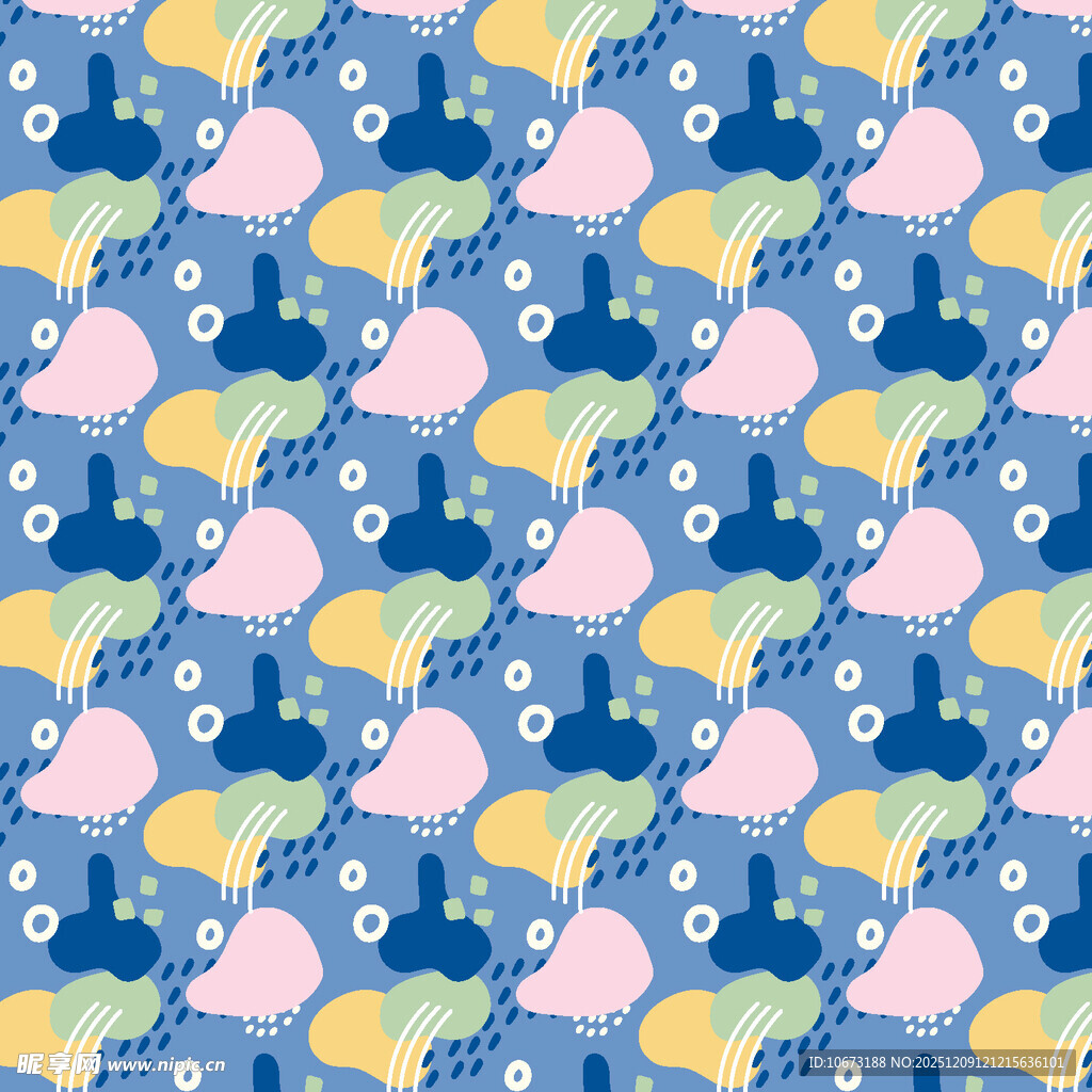 可爱卡通云朵鲸鱼图案