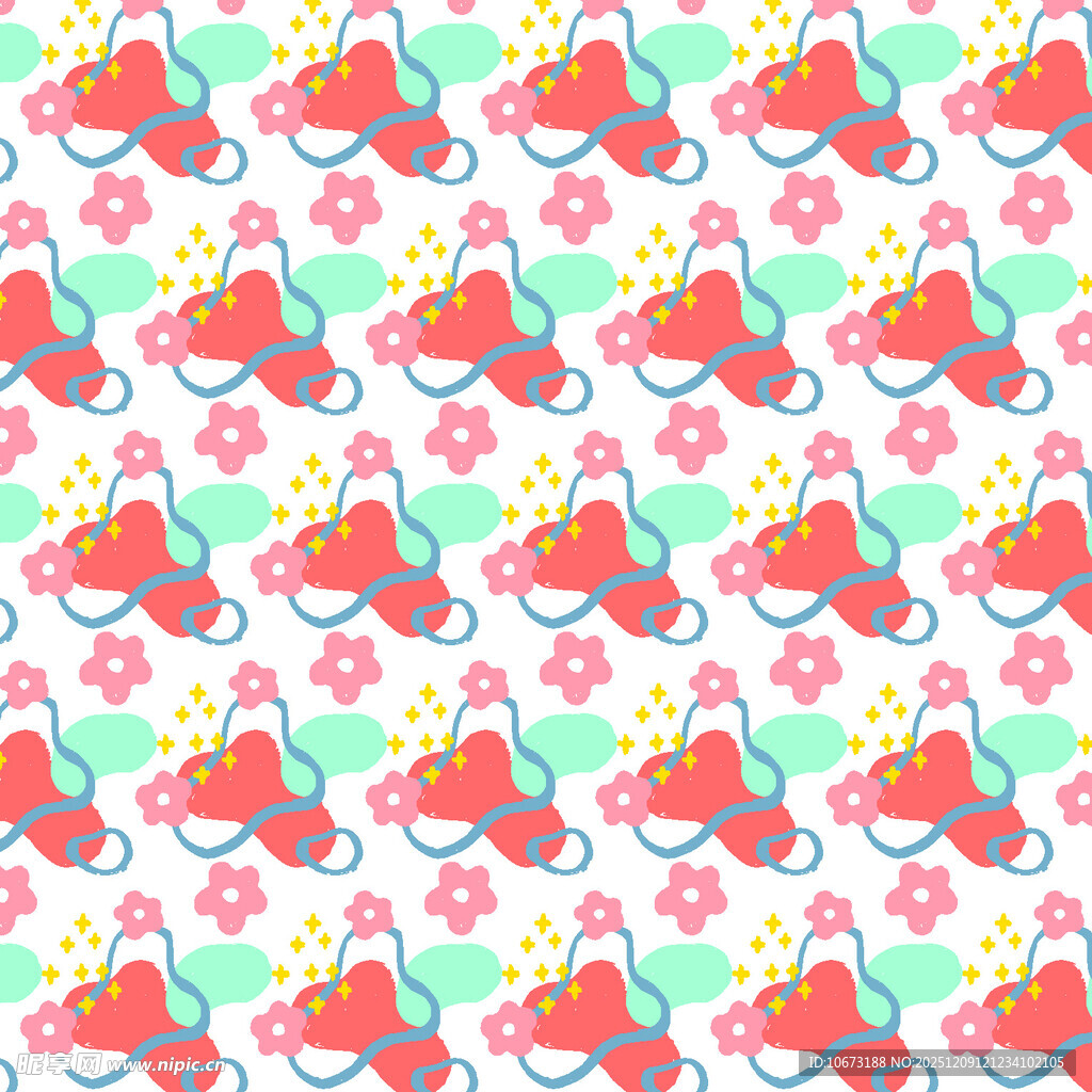 可爱蝴蝶花卉图案背景