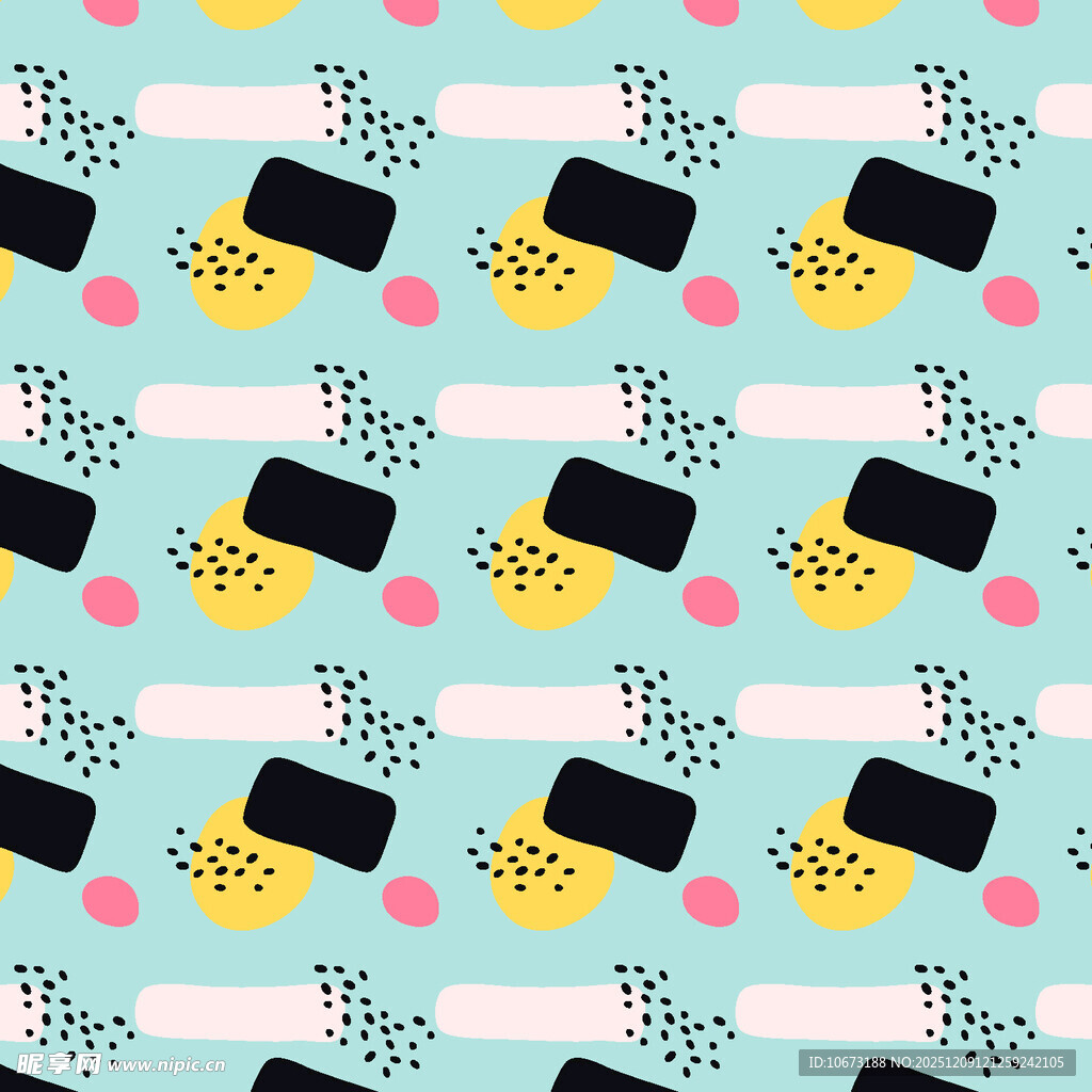 可爱蜜蜂图案无缝背景图