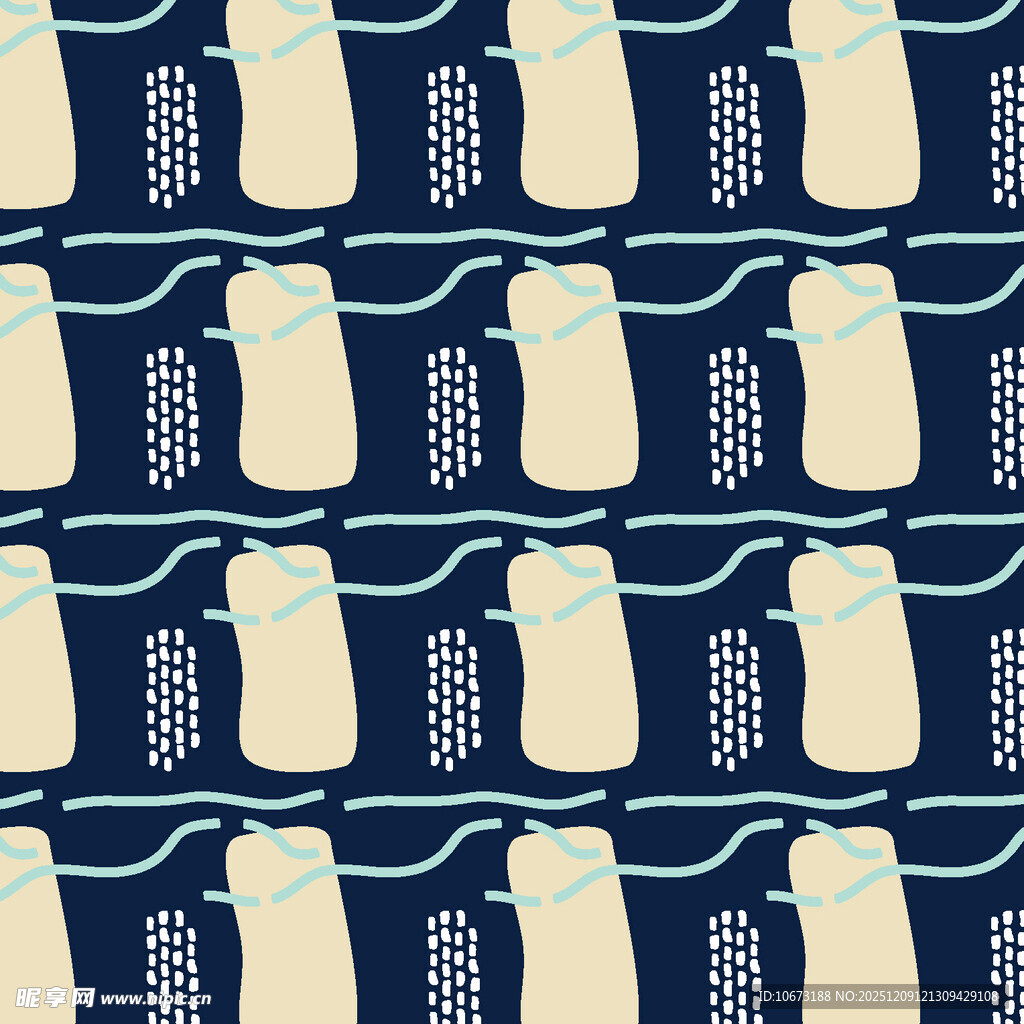 蓝底麦穗图案无缝背景