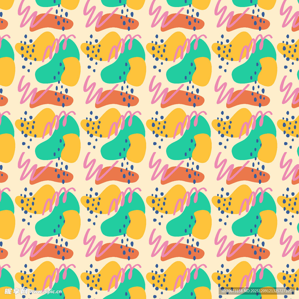 多彩心形图案无缝背景