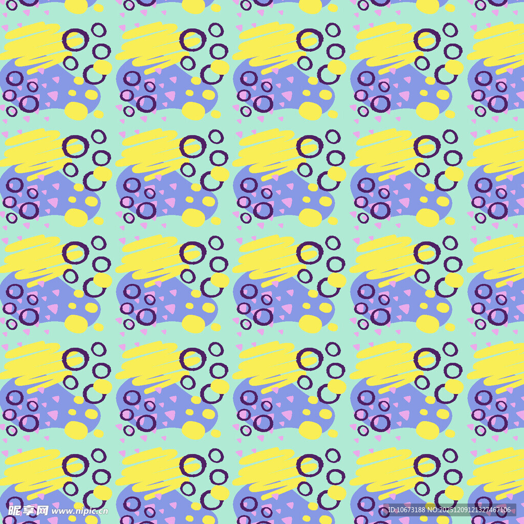 黄紫相间的可爱图案背景