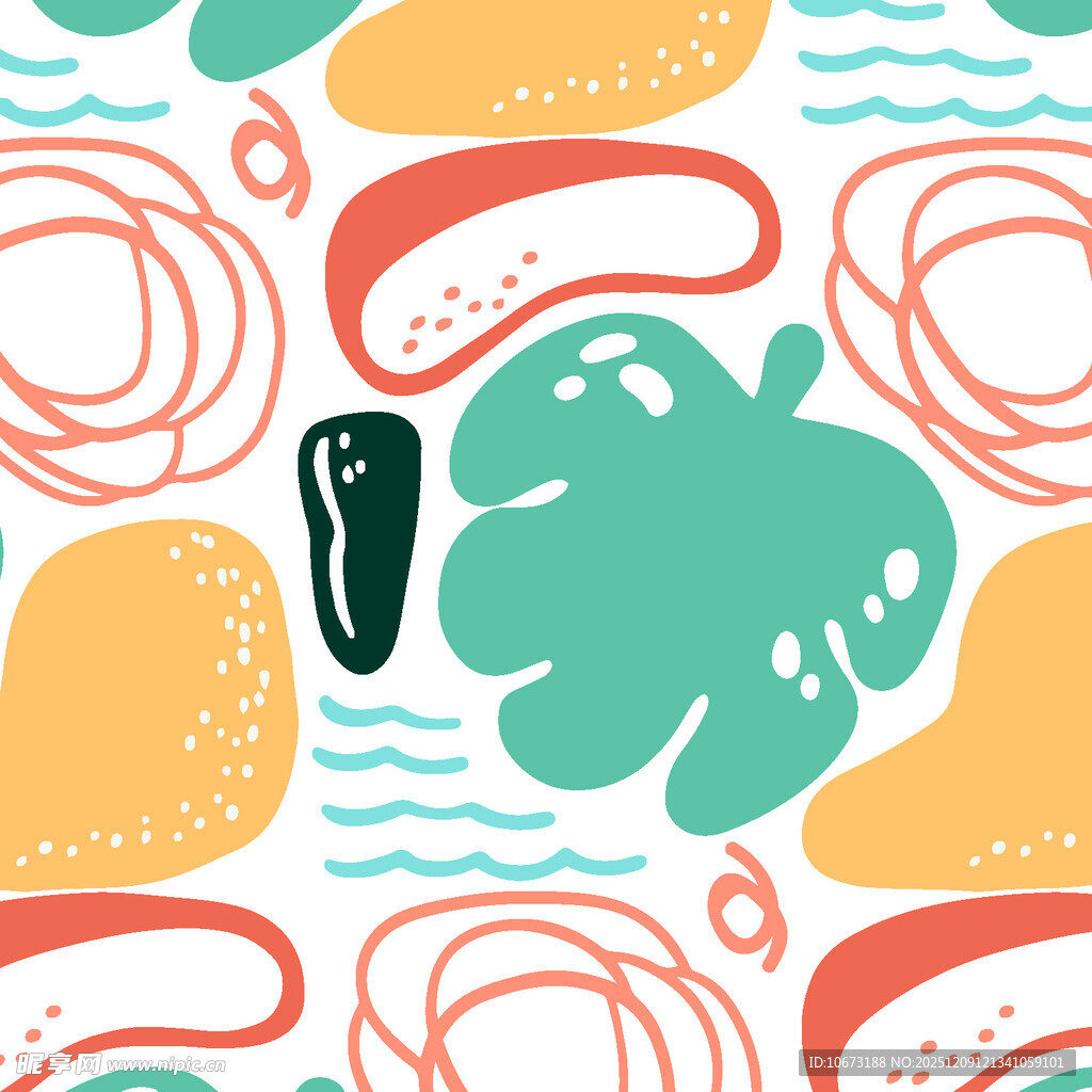 夏日海洋风卡通图案元素