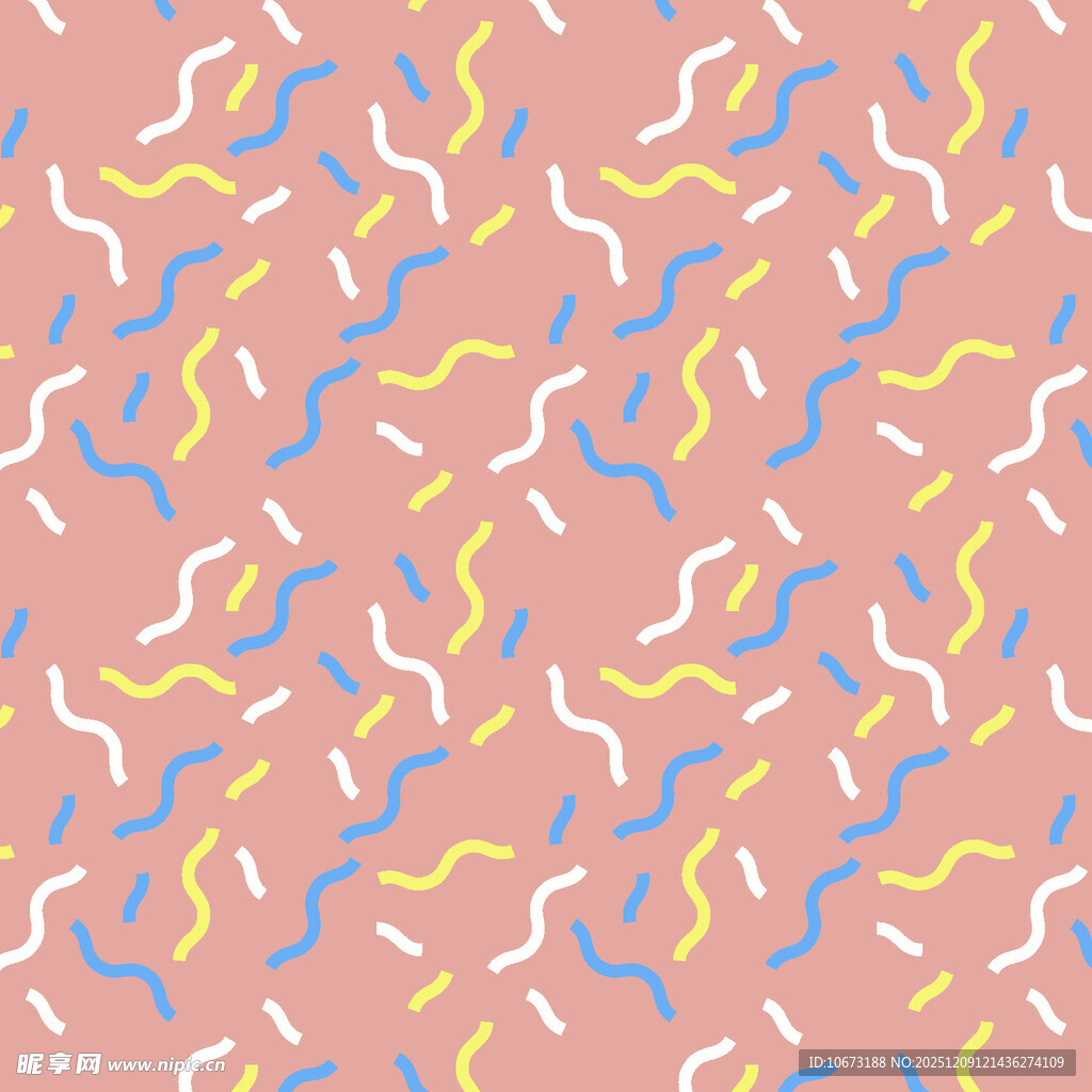 彩色波浪线条几何图案