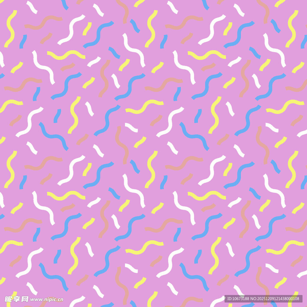 彩色波浪线条无缝图案