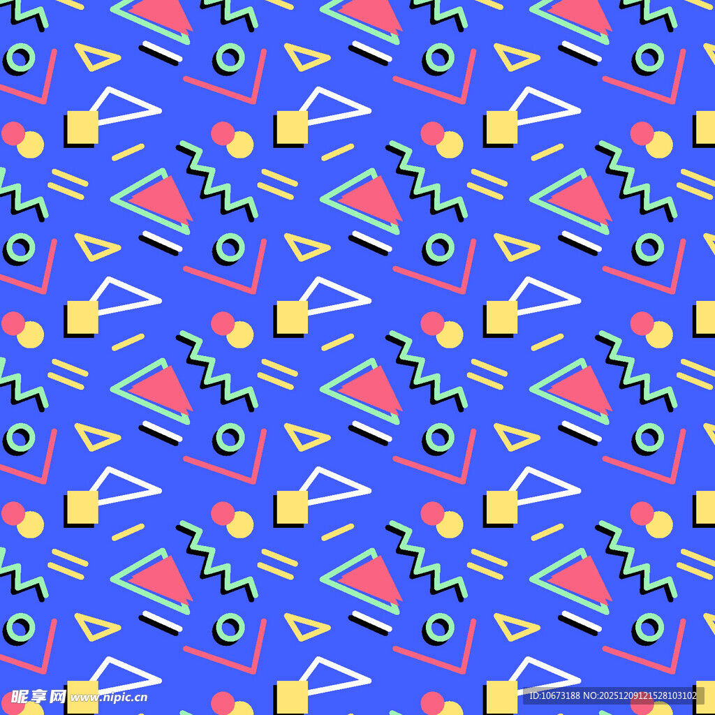 蓝色几何图案无缝背景