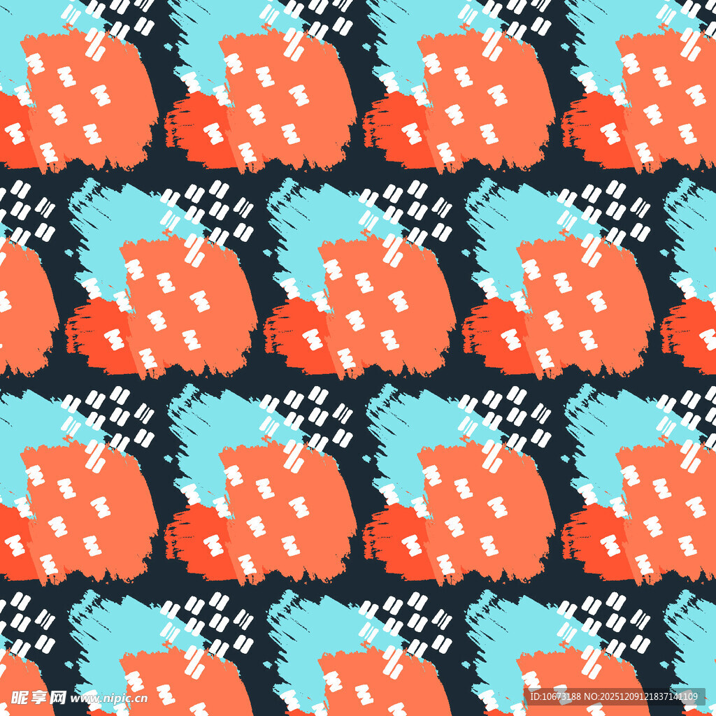 卡通风格红蓝图案背景