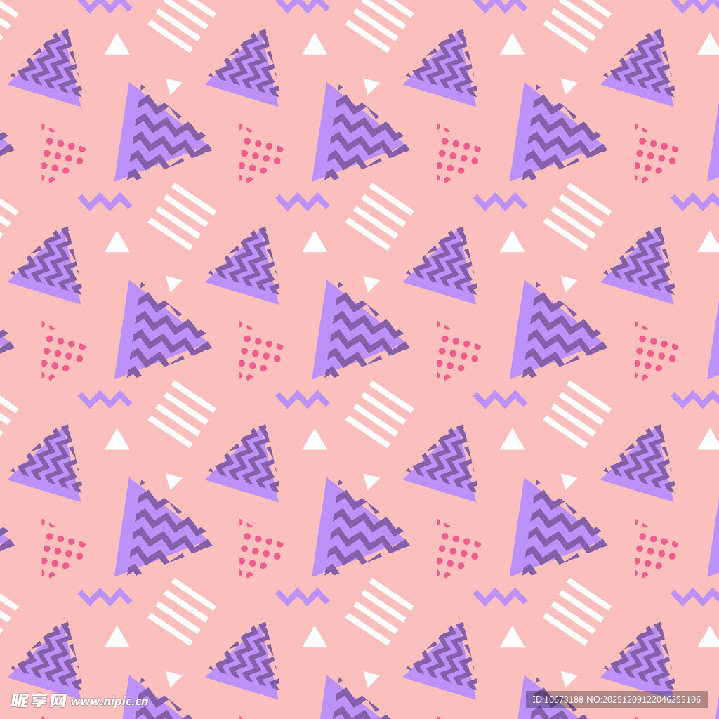 粉色底紫色图案几何背景图