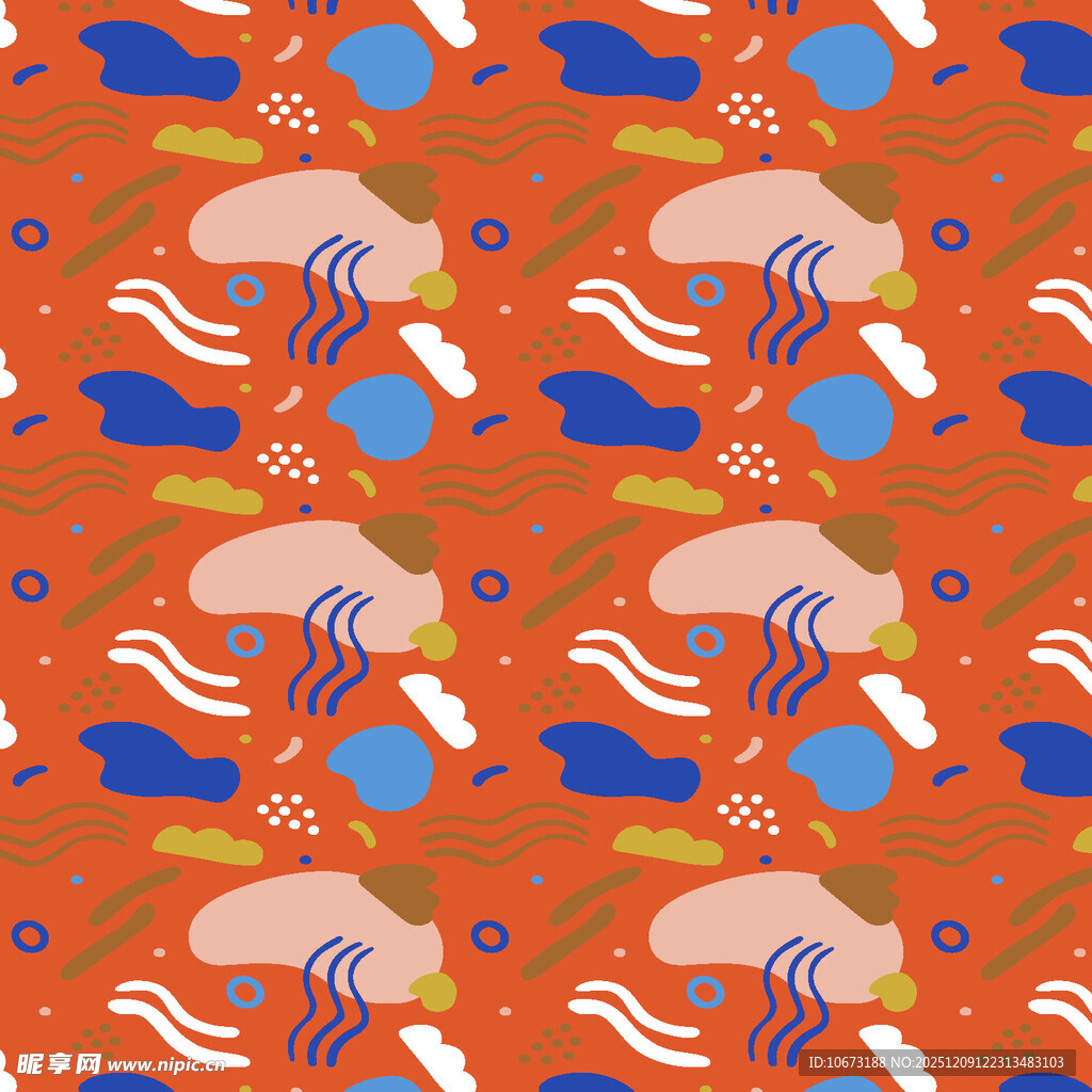 海洋元素几何图案纹理