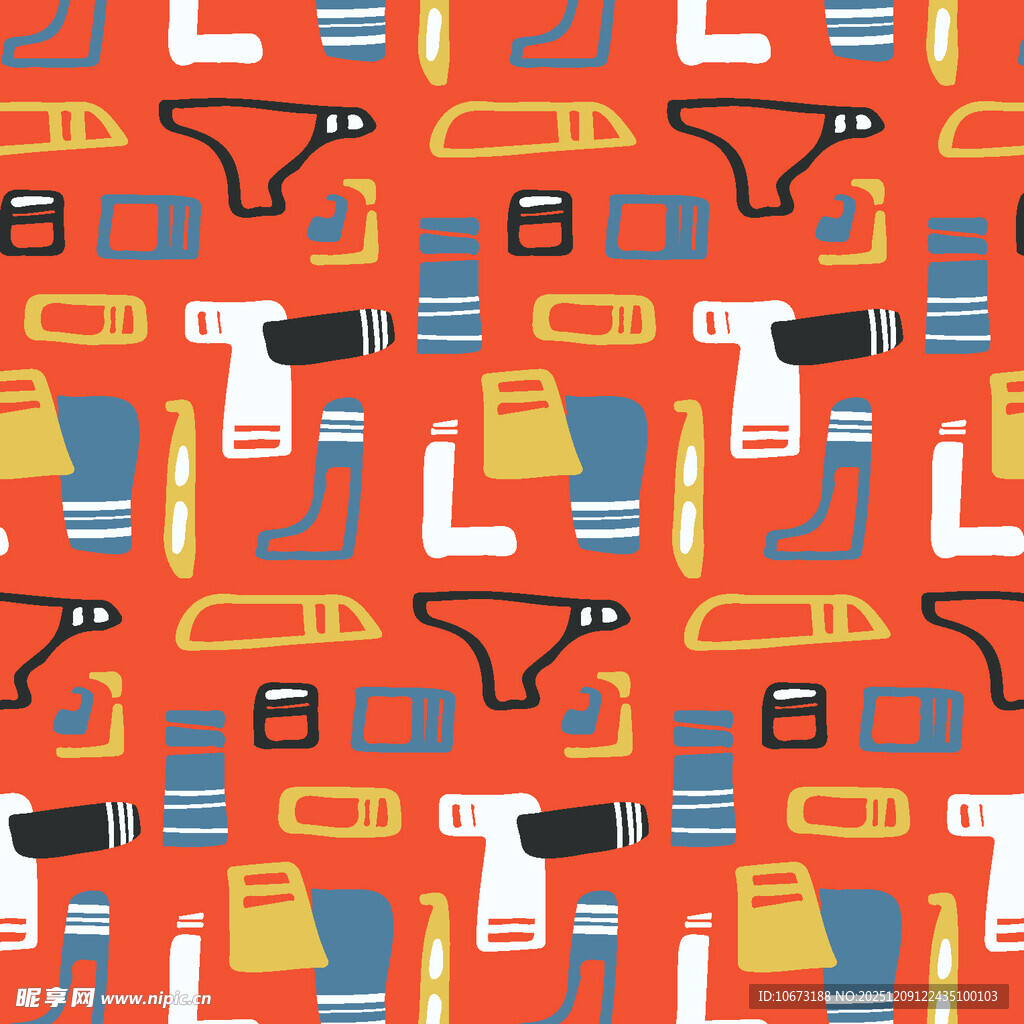 橙色背景的工具图案设计