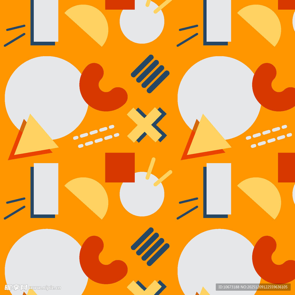 橙色背景的简约餐饮图案