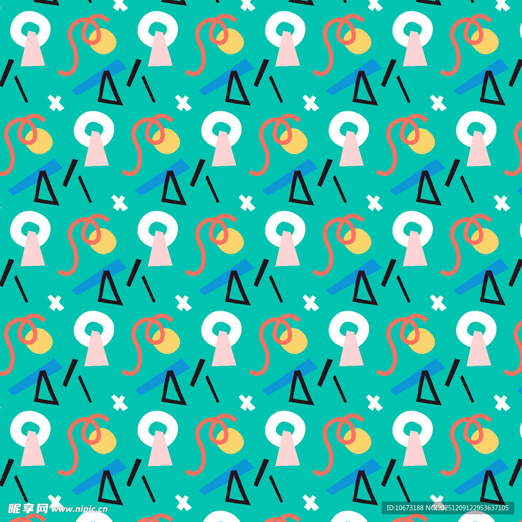 蓝底多彩定位图标图案