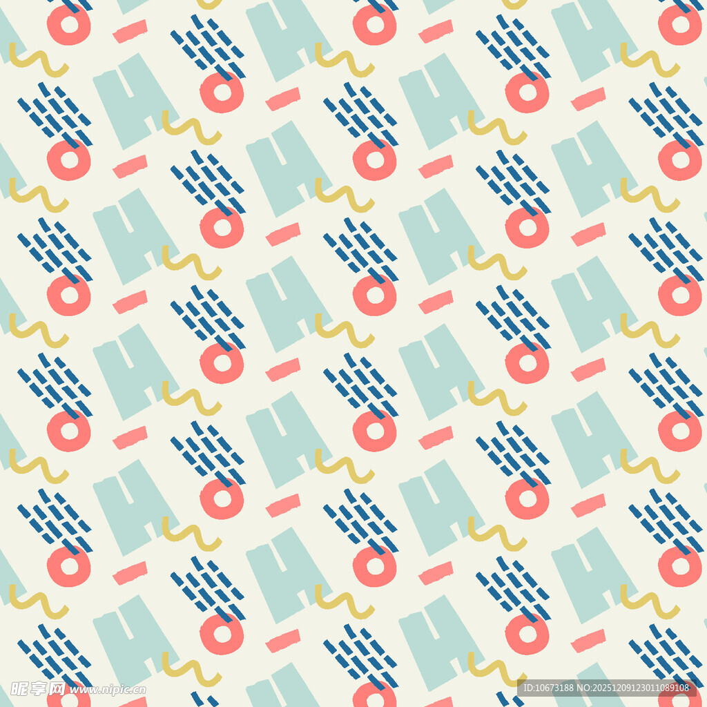 多彩几何图案无缝背景图