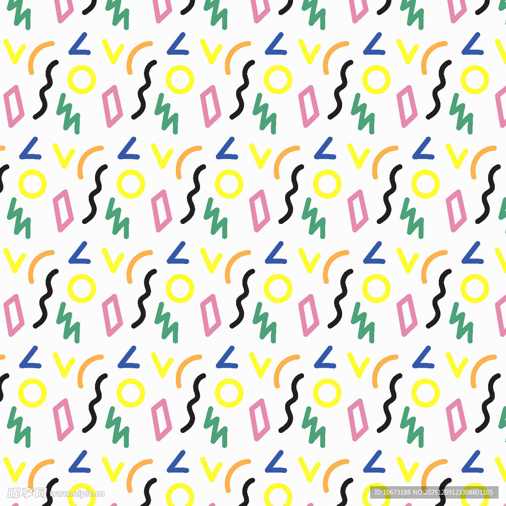 多彩花卉几何图案背景