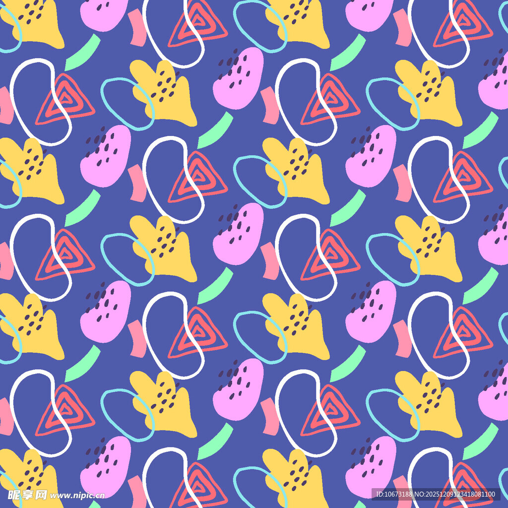 多彩卡通手套图案背景