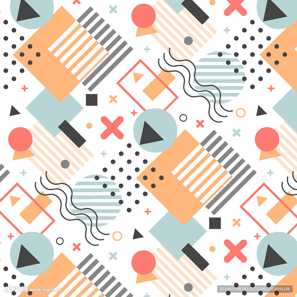 几何图案构成的多彩抽象背景