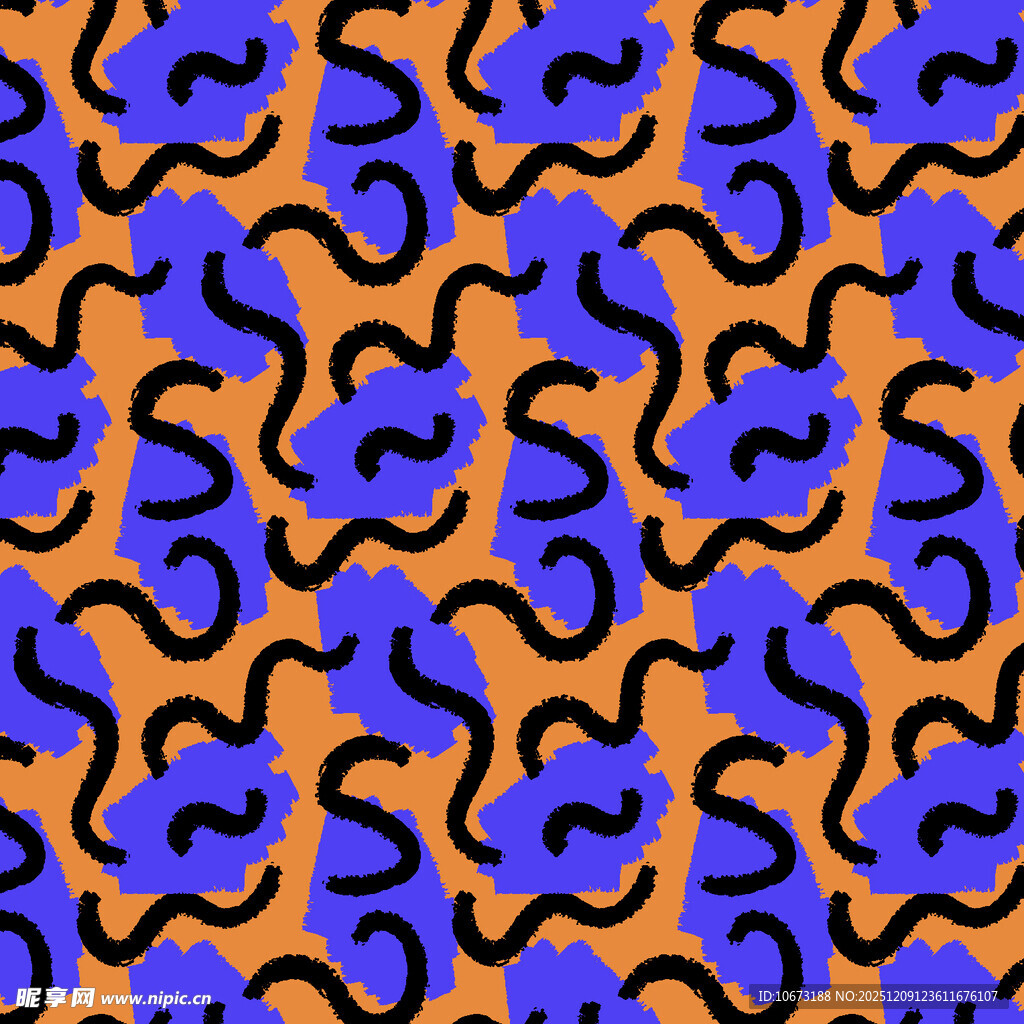 蓝紫橙相间的抽象图案