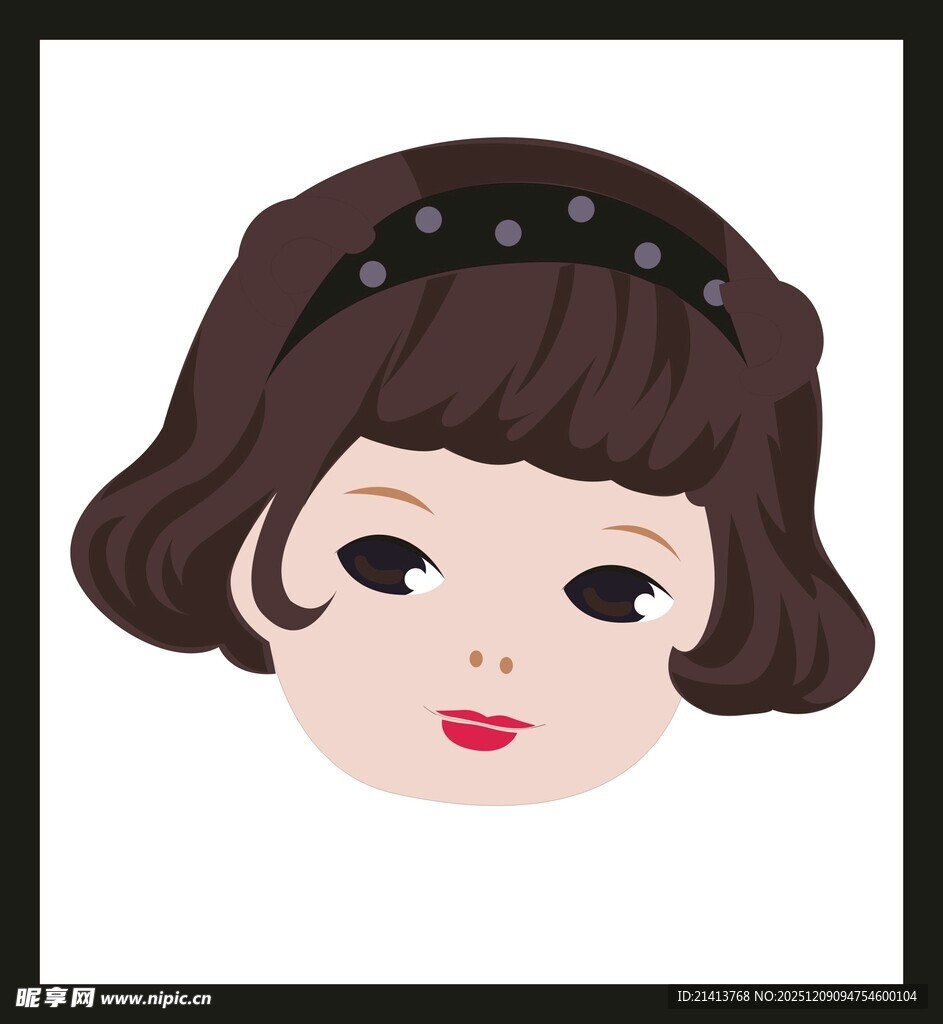 复古短发女孩头像