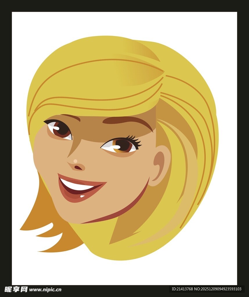 金发微笑女性头像