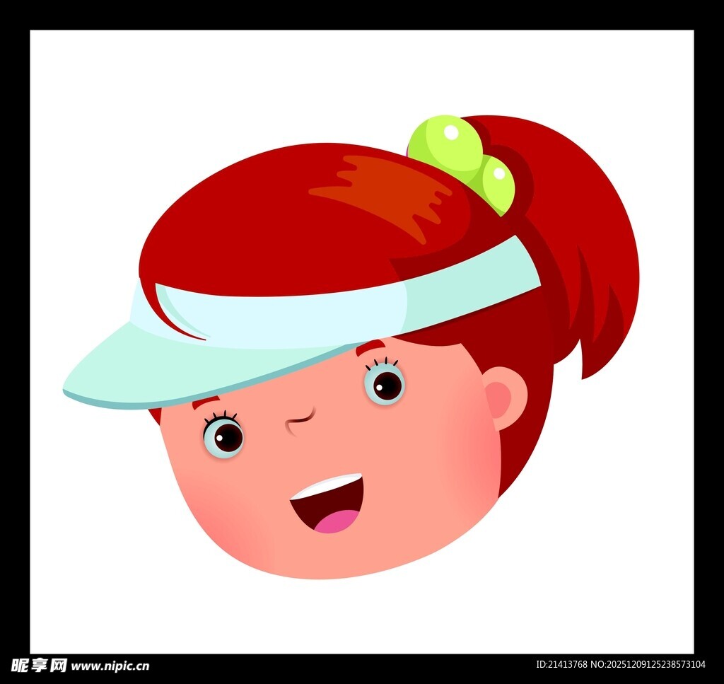 戴遮阳帽的可爱小女孩