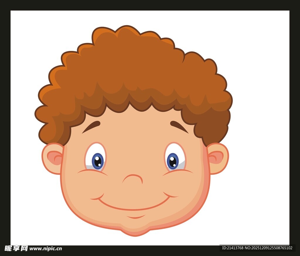 可爱卷发小男孩头像