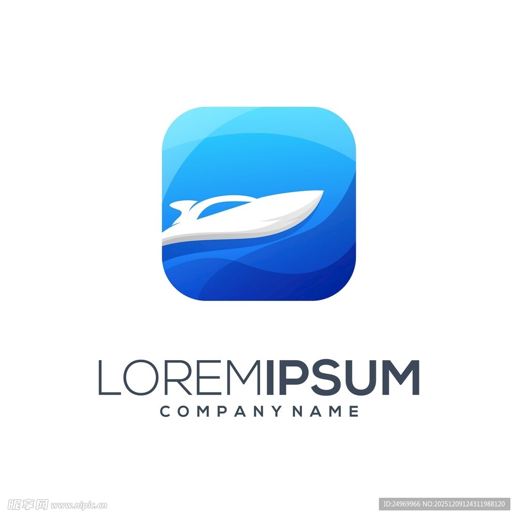蓝色快艇标志设计