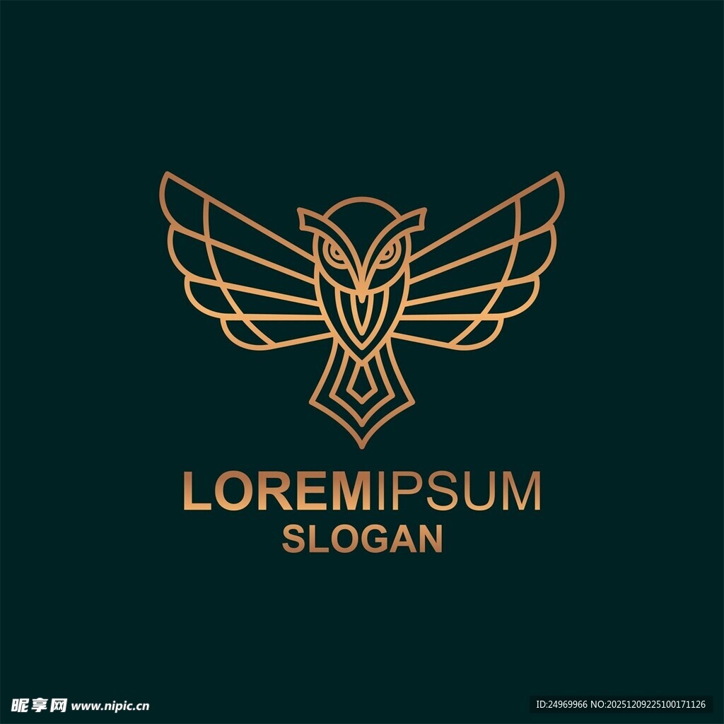 金色飞鸟风格企业标志设计