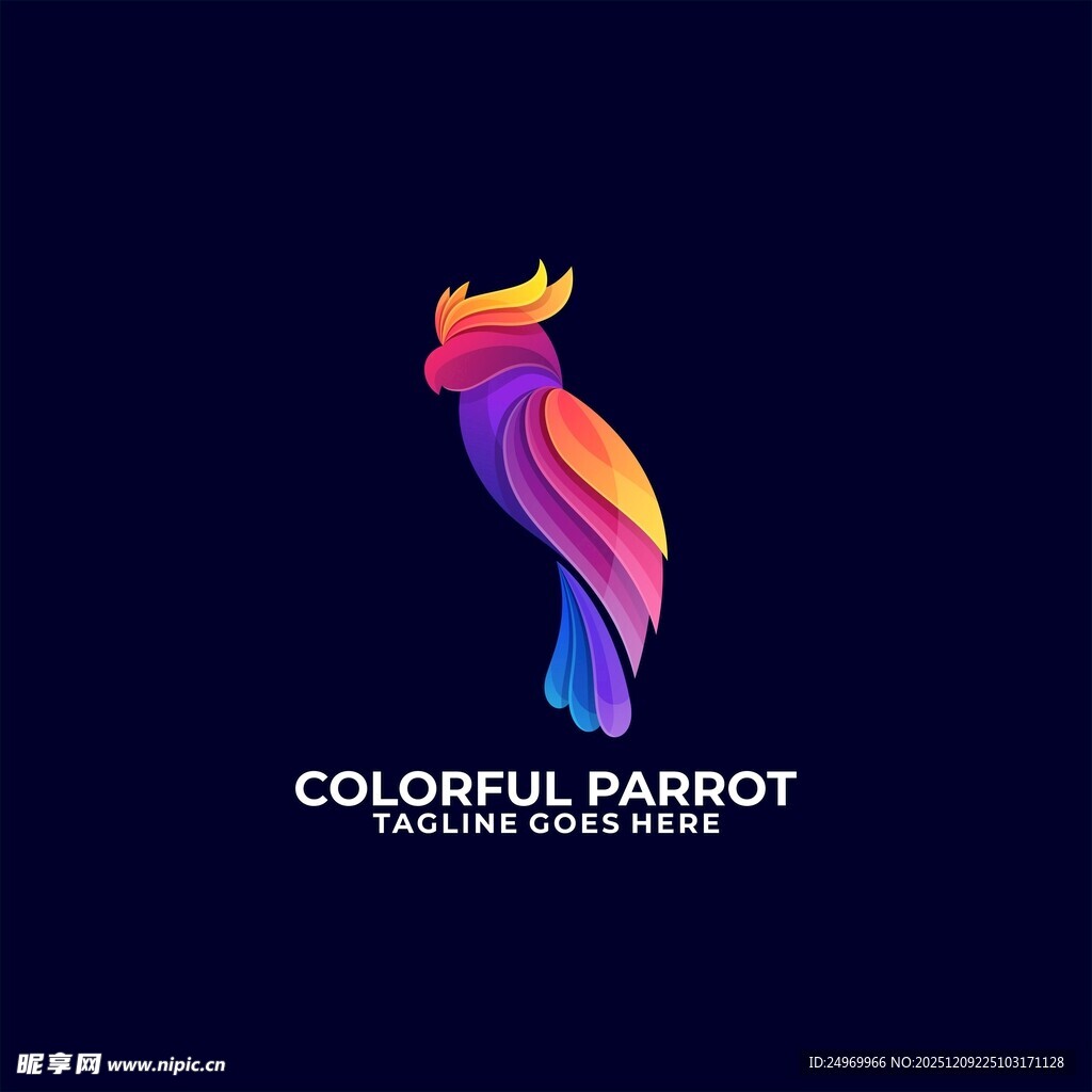 多彩鹦鹉标志设计