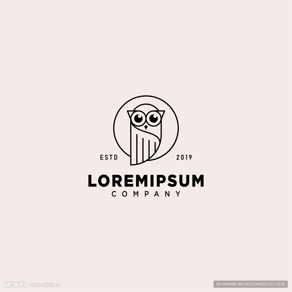 简约猫头鹰标志设计