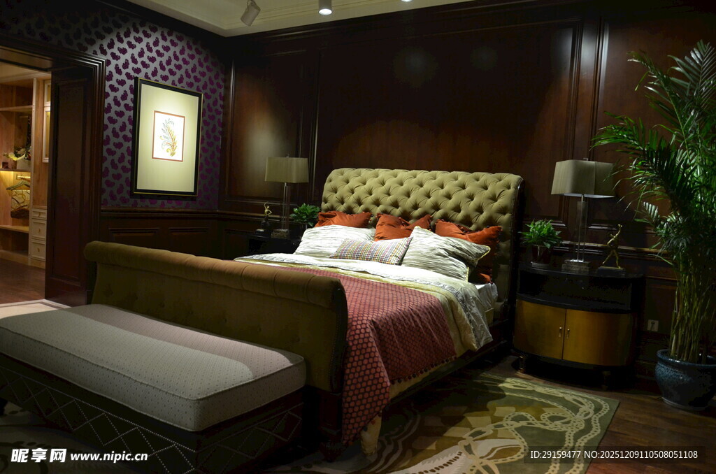奢华复古风卧室温馨场景