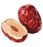 两颗饱满红枣 一分为二