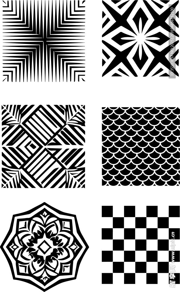 几何黑白图案集合