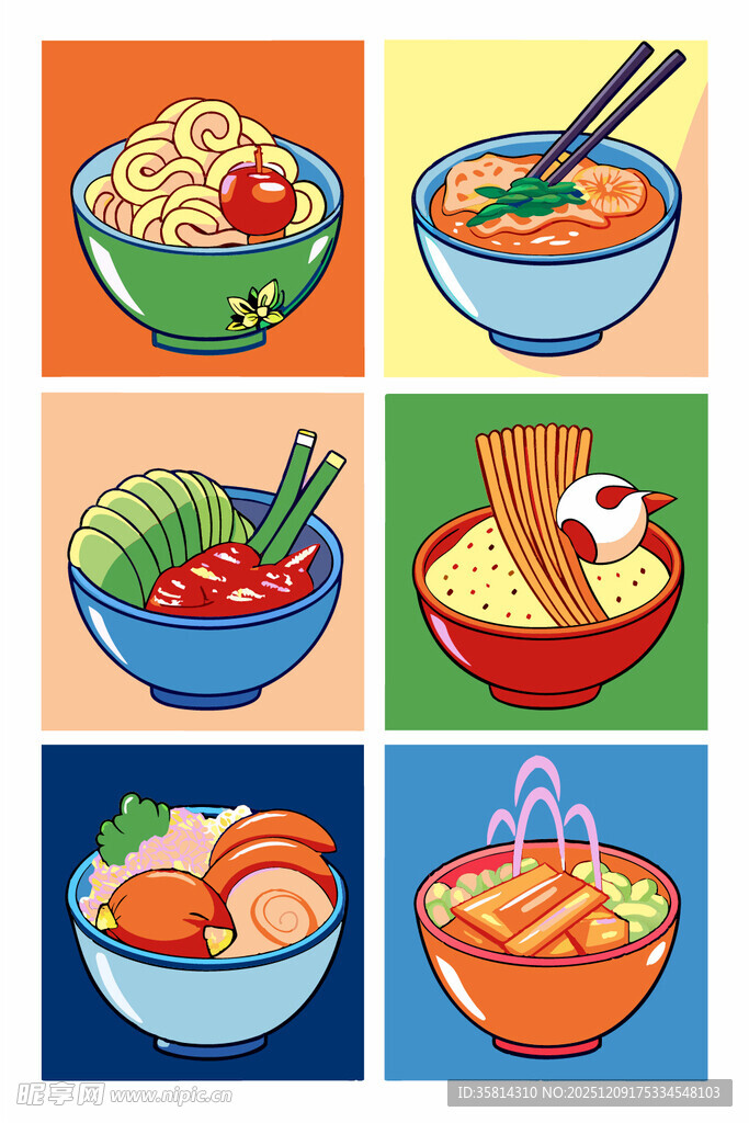 多样美味亚洲面食集锦