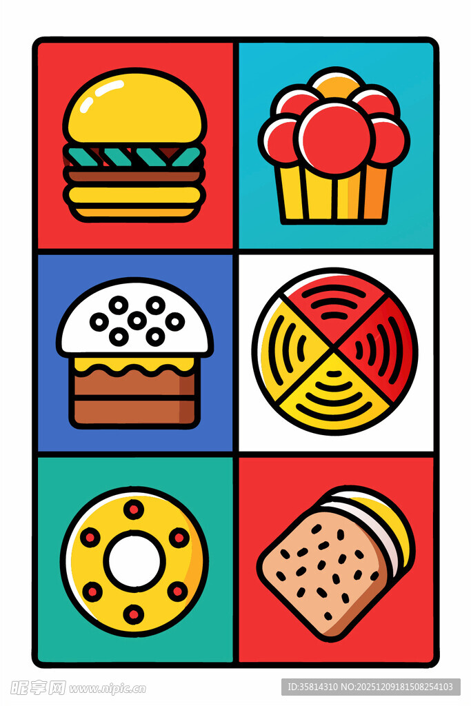 多彩美味的各式糕点与食物