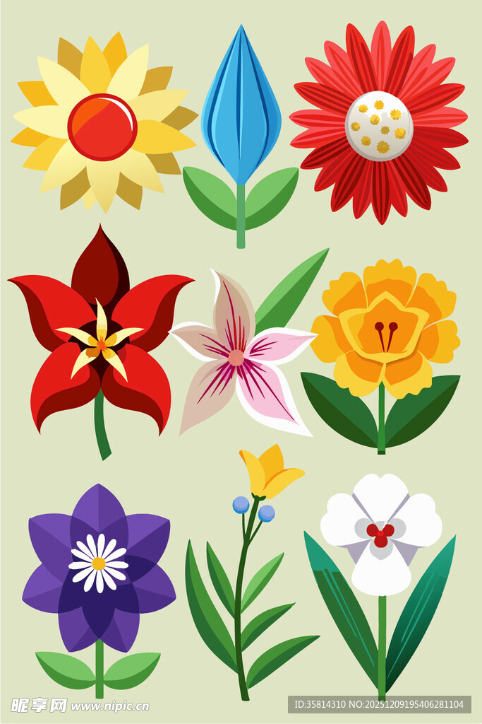 多彩花卉图案集合