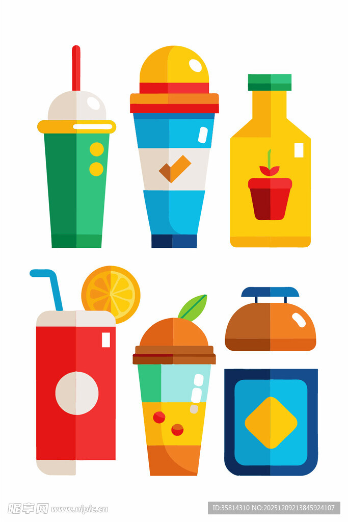 多彩缤纷的各类饮料集合