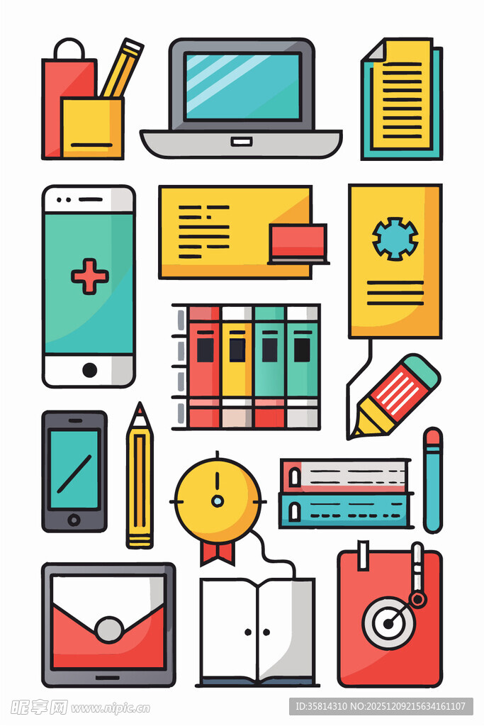 办公用品与电子设备集合