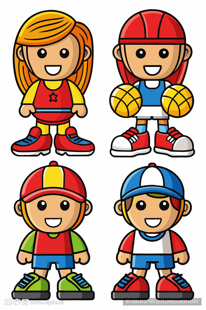 卡通运动儿童形象
