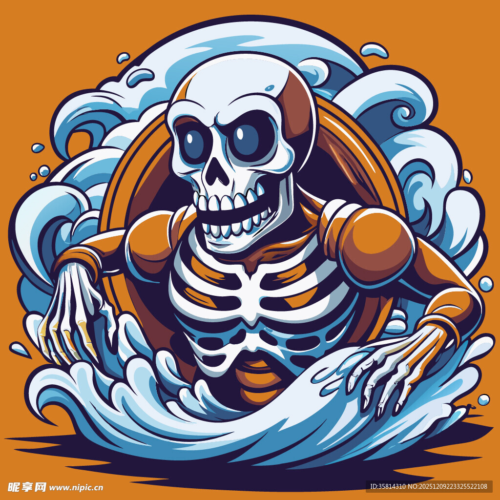 骷髅船长破浪而出