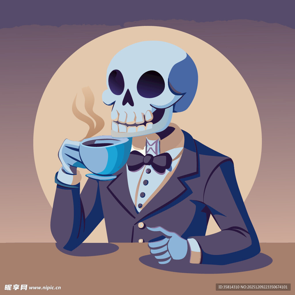 骷髅绅士优雅品茶