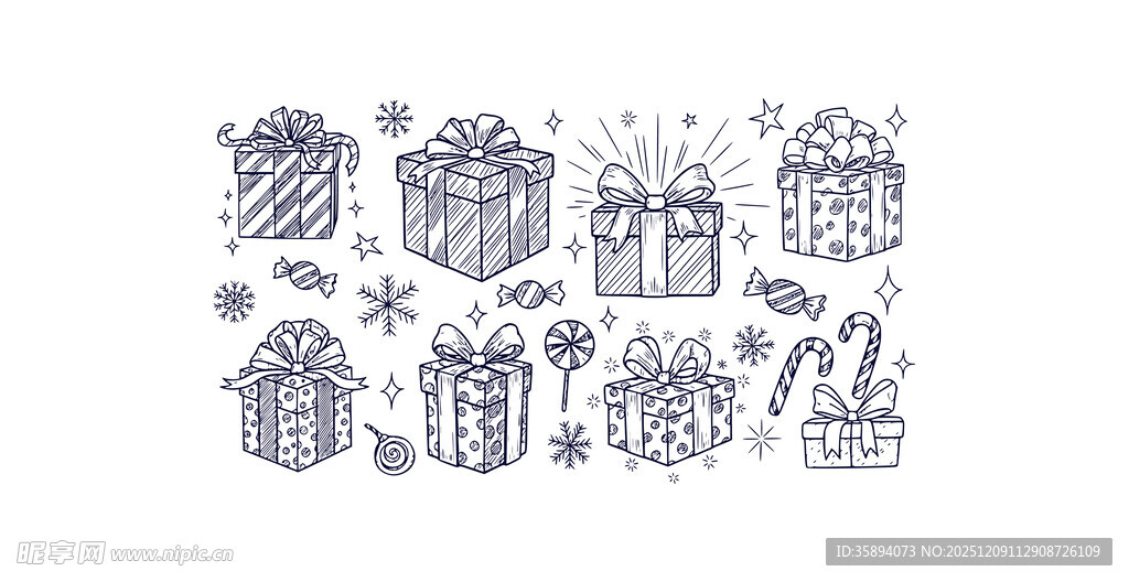 手绘节日礼物 